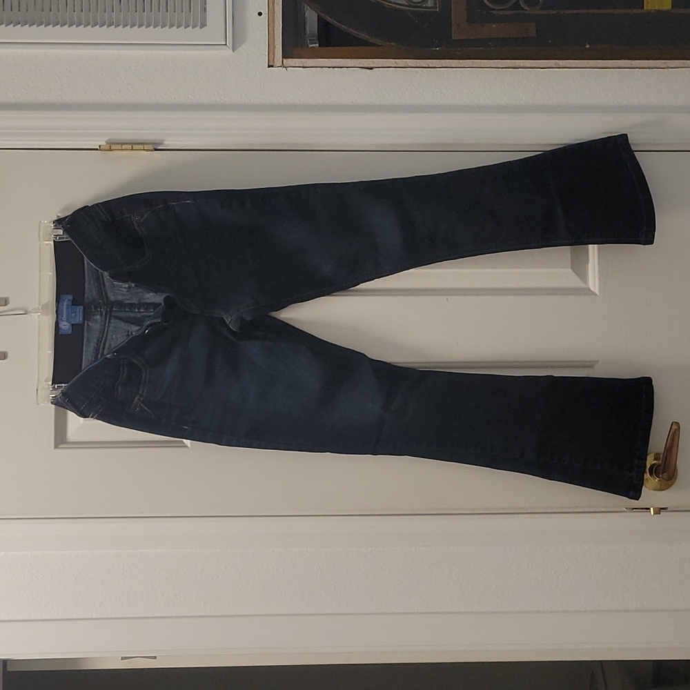 Democracy size 4 Boot Cut jeans, dark denim.